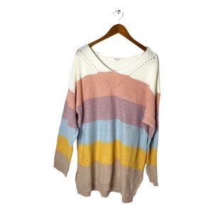 Full Circle Threads Striped Sweater 3X